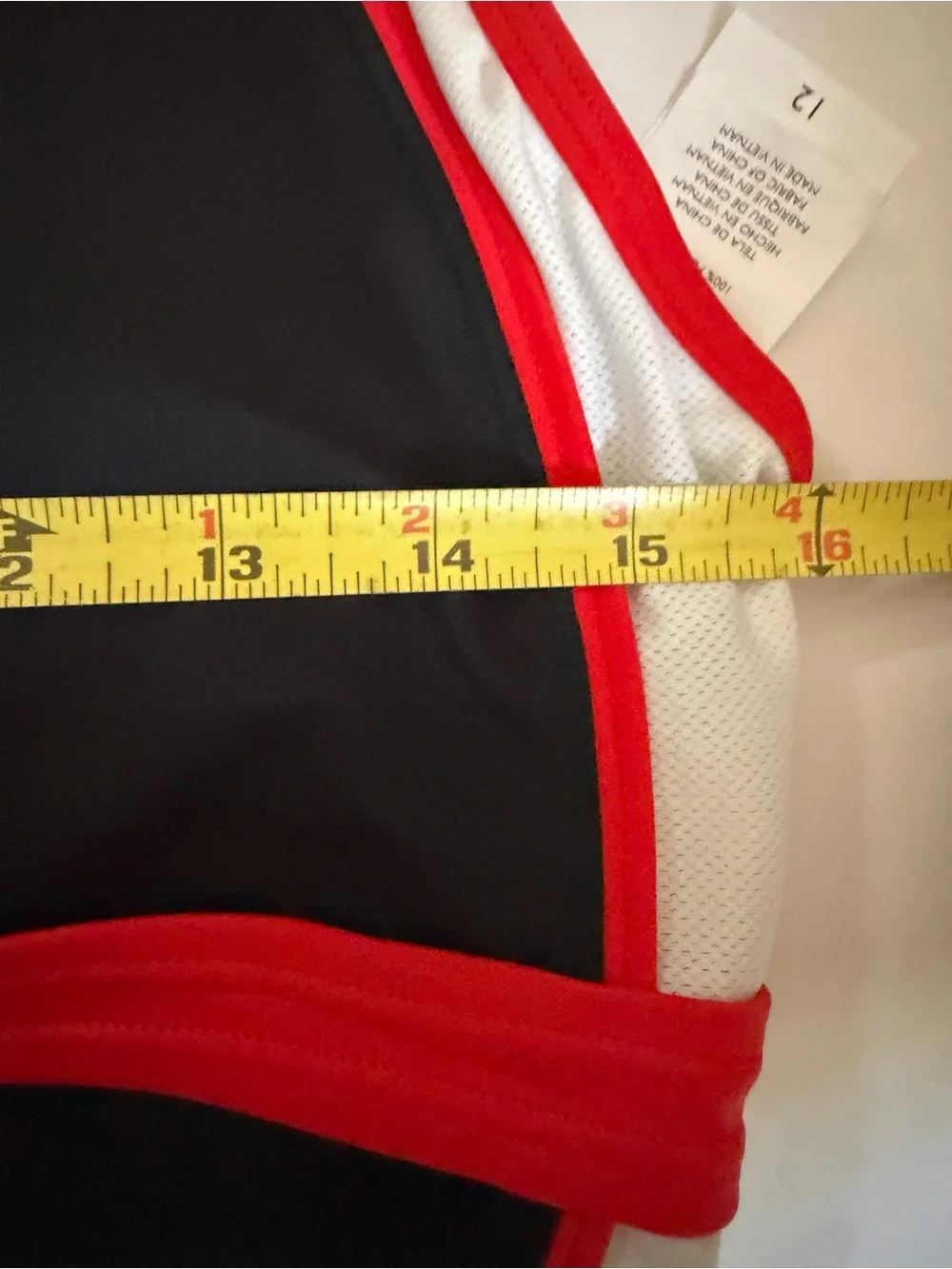 Nike Black Red White Tankini Swim Top with Yellow Swoosh New